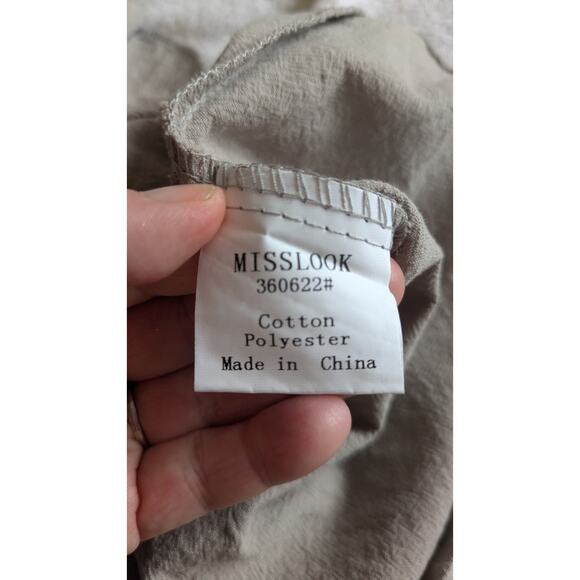 Misslook Grey/Tan Asymmetrical Tunic with Pockets, XL , Cotton/Polyester, Hippie - Picture 9 of 12